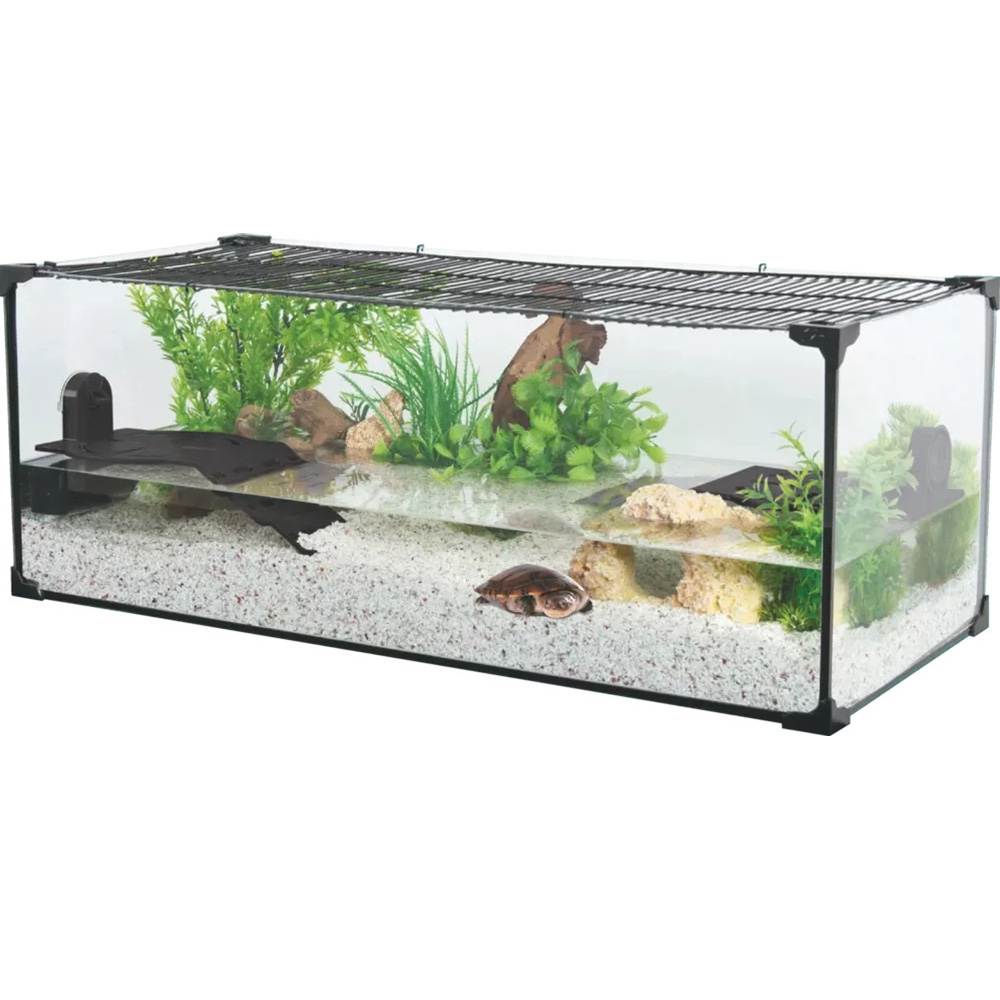 Zolux Karapas Aqua Pro 80 - akwaterrarium dla żółwia wodnego 80x35x25cm, czarne.jpg